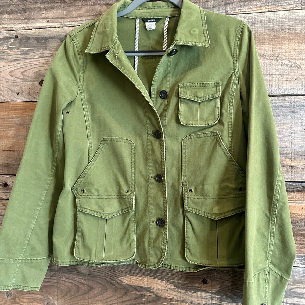 J Crew cargo green jacket